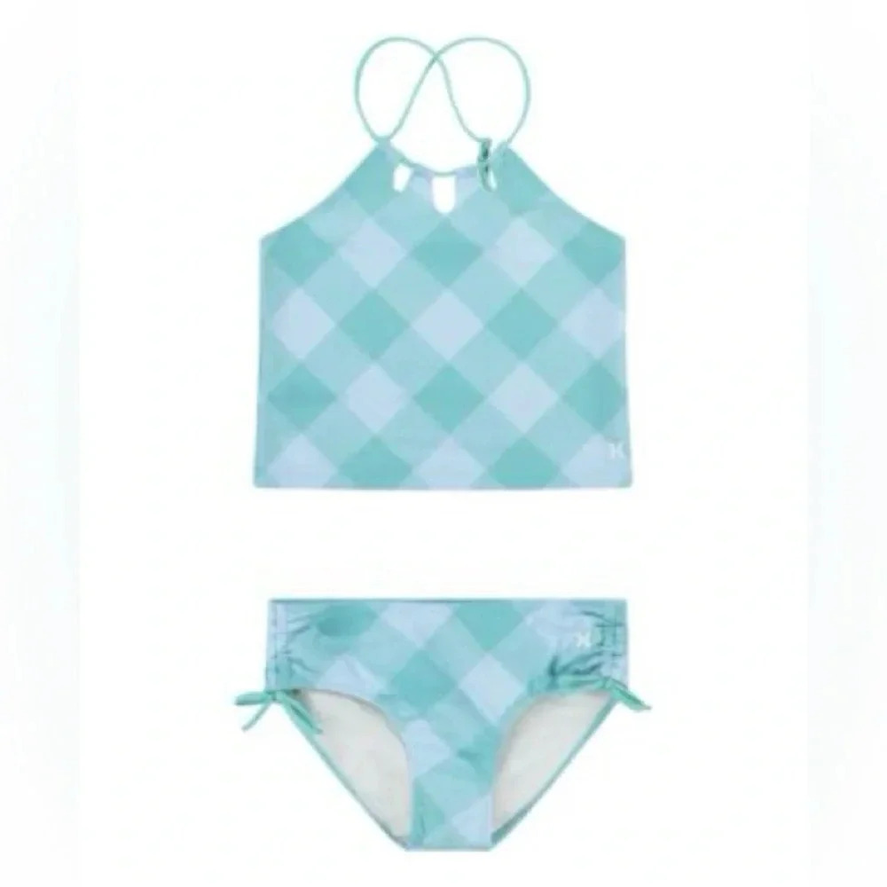 NWT Hurley Big Girls Tri-Cutout Tankini Swimsuit